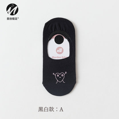 Invisible socks women's non-slip and shallow mouth spring and summer thin cotton Japanese summer women's socks boat socks women 