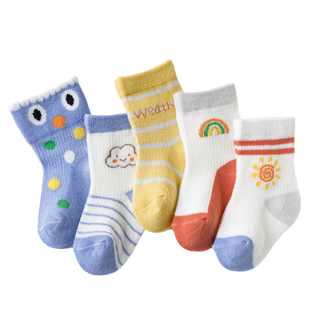 2023 Children's Socks Spring and Summer Mesh Sports Breathable Cotton Medium Tube Durable Baby Baby Socks Manufacturer Wholesale 