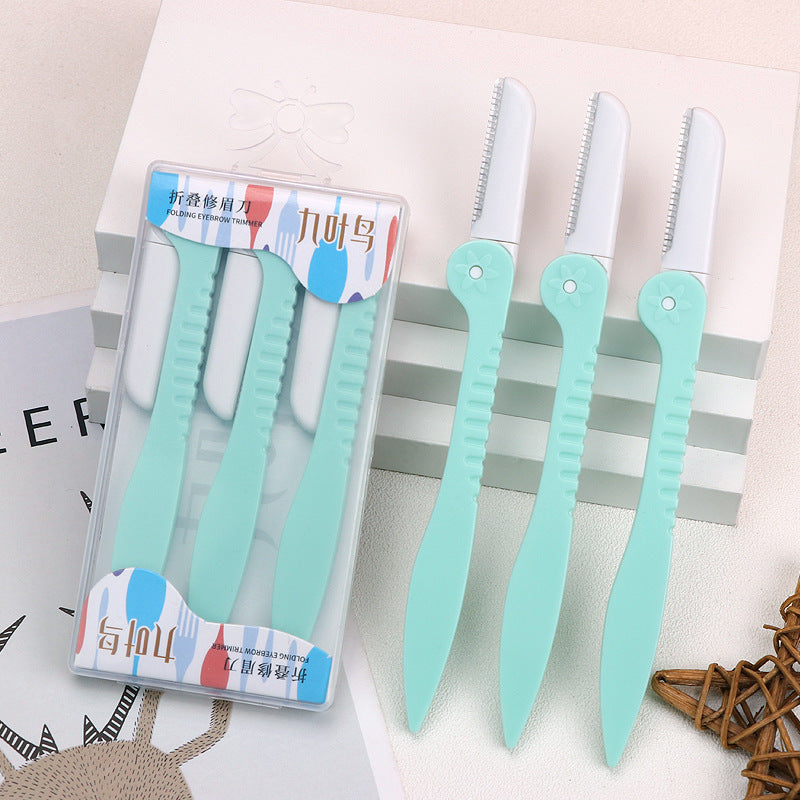 Eyebrow Trimmer 3 Beauty Tools Foldable Eyebrow Shaper for Women Anti-Scratch Beginner Safety Set Source Manufacturer