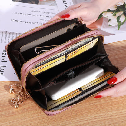 2022 New Women's Wallet Korean Style Fashion Wrist Mobile Phone Bag Multiple Card Slots Coin Purse Card Bag Mobile Phone Bag Women's 