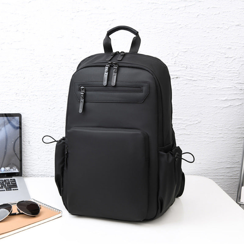 New high-end backpack business simple men's backpack PU three-dimensional casual commuter computer bag 15.6 inches 