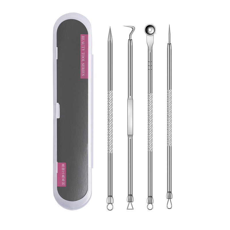 Directly from the manufacturer, acne clips, acne needles, 4-piece set, stainless steel blackhead needles, double-headed acne needles, beauty tools 