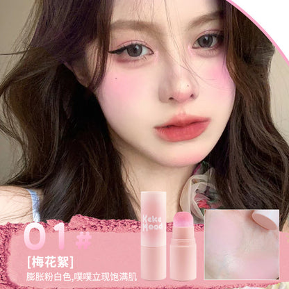 Kekemood poke blush stick vitality expansion color natural whitening lasting pure desire matte monochrome rouge blush 