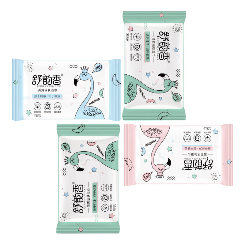 Shuyunxiang Pocket Wet Wipes 10 ခု၊ ကလေးအစို အိမ်သာသုံးစက္ကူ အထုပ် 20၊ တစ်ခါသုံး အစိုသုတ်များ အခမဲ့ ပို့ဆောင်ပေးပါသည်။ 