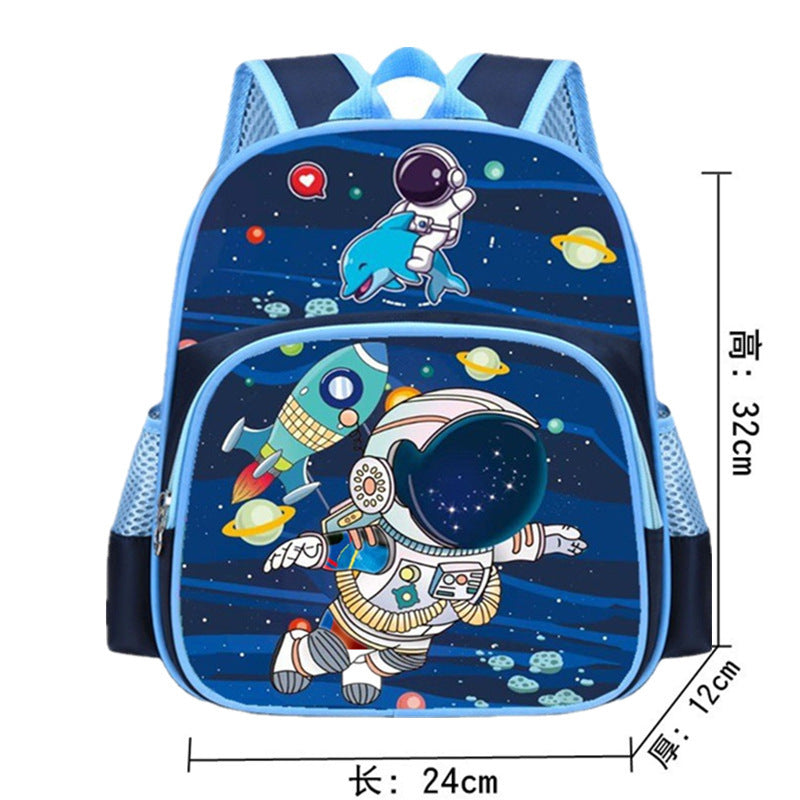 Kindergarten primary school students cartoon cute schoolbag 1-3 grade boys and girls backpack light weight reduction back protector 