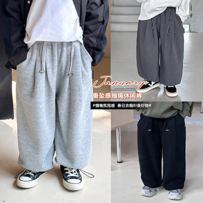 Children's pants boys' sports pants spring and autumn knitted casual pants 2024 autumn new models for middle and large children's autumn wear sweatpants 