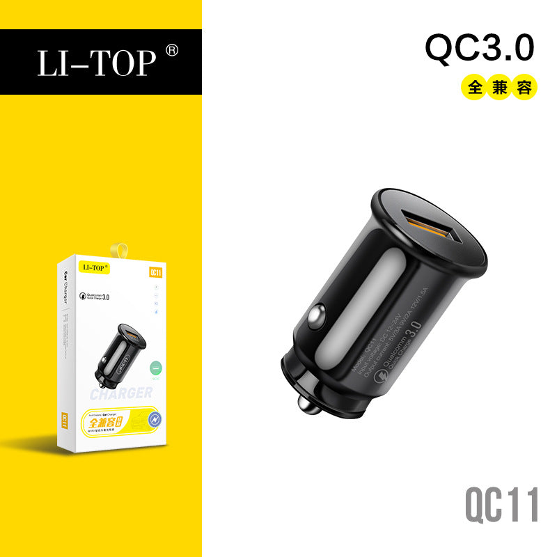 Rio Tinto 18W Mini Fast Charge Flash Charge USB Port Car Charger Car Universal 3A မိုဘိုင်းလ်ဖုန်း QC3.0 အားသွင်းကိရိယာ