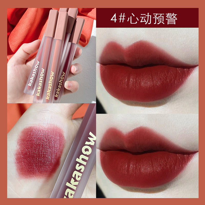 Kakashow pink satin lip glaze velvet matte lip glaze whitening lipstick non-fading lip gloss air lip glaze wholesale