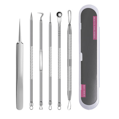 Yalikang acne needle set, cell clip, blackhead removal tweezers, squeezing and squeezing acne, scraping, closed mouth needle row, acne removal tool 