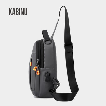 Kabinu new chest bag bag film business casual shoulder bag travel mobile phone bag usb student crossbody bag 