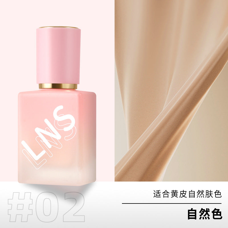 Jingnissi long-lasting makeup liquid foundation conceals concealer for a long time without makeup removal, moisturizing, light and non-sticky, soft-focus genuine liquid foundation cream 