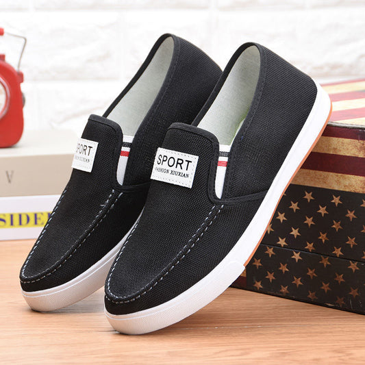 Shoes men's 2023 new spot wholesale casual Korean men's shoes soft bottom breathable slip on lazy student shoes 