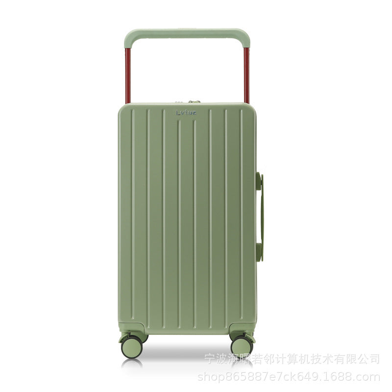 2023 new mid-mounted wide trolley suitcase women's large capacity password suitcase universal wheel internet celebrity trolley suitcase