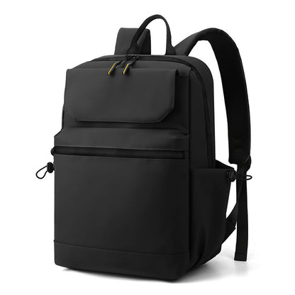 Kabinu new casual backpack men's leather film waterproof business work computer bag middle school student travel backpack 