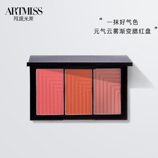 ARTMISS Vitality Gradient Blush သဘာဝ Nude Makeup Matte နူးညံ့သိမ်မွေ့သောအရောင်ဖွံ့ဖြိုးတိုးတက်မှု Girly Temperament Rouge Blush လက်ကား 