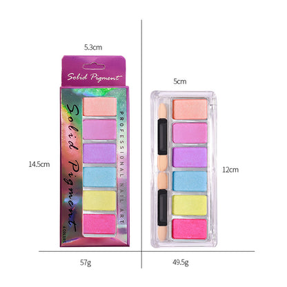 Manicure အသစ် Solid Magic Mirror Powder 6 Color Set Aurora Powder Solid Magic Mirror Powder Solid Fairy Powder Solid လက်ကား 