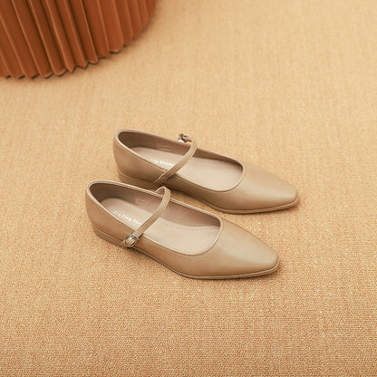 771-1 Casual Pointed Toe Buckle Mary Jane ဖိနပ် ဒေါက်နိမ့် ခြေဖနောင့် ပျော့ပျောင်းသော ခြေဖနောင့် ပျော့ပျောင်းသော မျက်နှာပြင် ထိပ်တန်း ပေါ့ပေါ့ပါးပါး ကိုရီးယားစတိုင် ပါးစပ်တိမ်သော အမျိုးသမီး တစ်ဦးတည်း ဖိနပ်