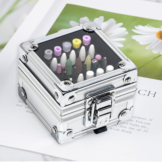 Nail Art Polishing Head Storage Box Nail Art Storage Box Polishing Head Storage Manicure Tool Grinding Head Desktop Storage လက်ကား 