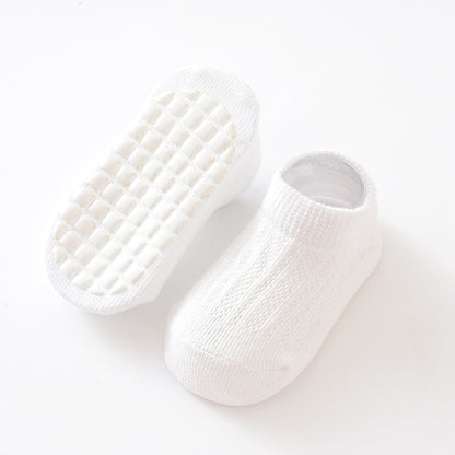 Summer mesh thin children's socks short tube baby socks loose mouth baby non-slip floor socks boat socks