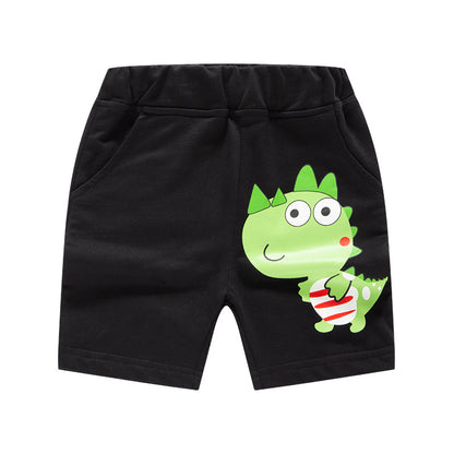 2024 new style children's shorts pure cotton cartoon summer bottoms Korean style knitted casual pants boys shorts 