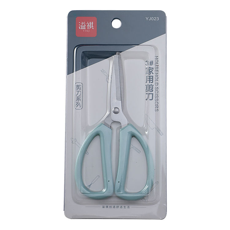 YJ023 stainless steel scissors red handle No. 3 handmade office household scissors soft handle civilian scissors art office scissors 