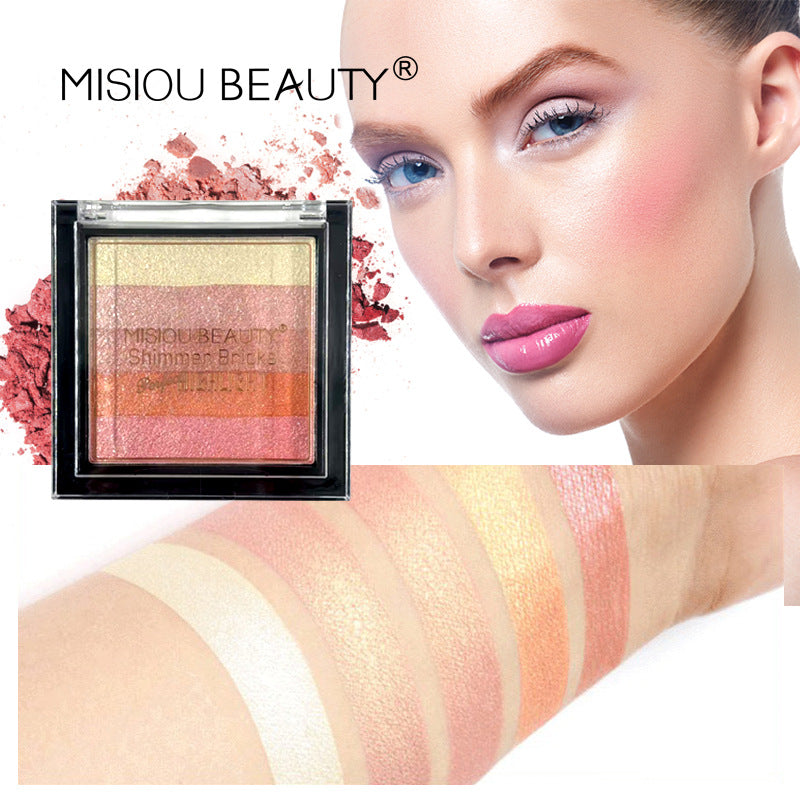 MISIOU BEAUTY နယ်ခြားငါးရောင်အစင်း pearlescent gradient eyeshadow palette တောက်ပသော pearlescent eyeshadow လက်ကား