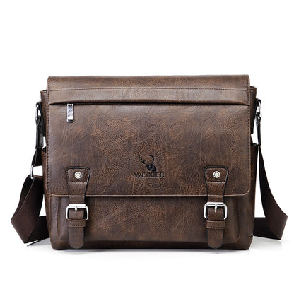 Men's Commuter Diagonal Shoulder Bag Computer Satchel Bag Men's Single Shoulder Messenger Bag Retro Casual Shoulder Bag Cross-border Men's Bag 