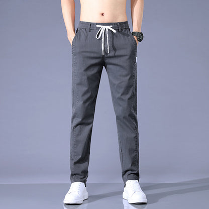 2023 Spring New Casual Pants Men's Straight Slim Elastic Waist Sports Pants Autumn Trend Men's Pants 