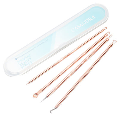 Spot double-headed acne needle 4-piece set rose gold ဝက်ခြံဆေး ဝက်ခြံ ဆေးထိုးအပ် ဝက်ခြံဖယ်ရှားရေး ဆဲလ်ကလစ် လက်ကား 