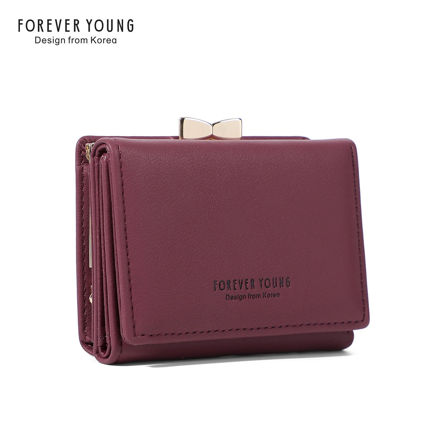 Forever Young Wallet Women's Short Cute Japanese Student Wallet Korean Style ရိုးရှင်းသော အကြွေစေ့သုံးအိတ်