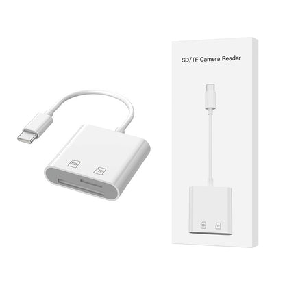 iPhone 3-in-one USB3.0 multi-function SD ကတ် TF ကတ်ဖတ်စက် မိုဘိုင်းလ်ဖုန်း တက်ဘလက် otg converter အတွက် သင့်လျော်သည်။