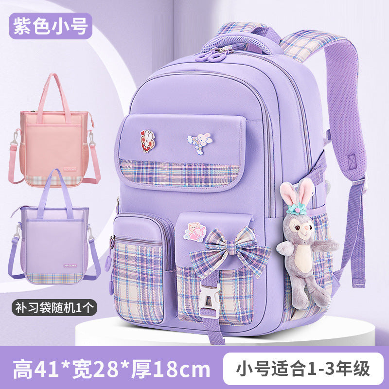 Children's elementary school schoolbag female models cartoon cute large capacity lightening girls primary school schoolbag backpack wholesale 