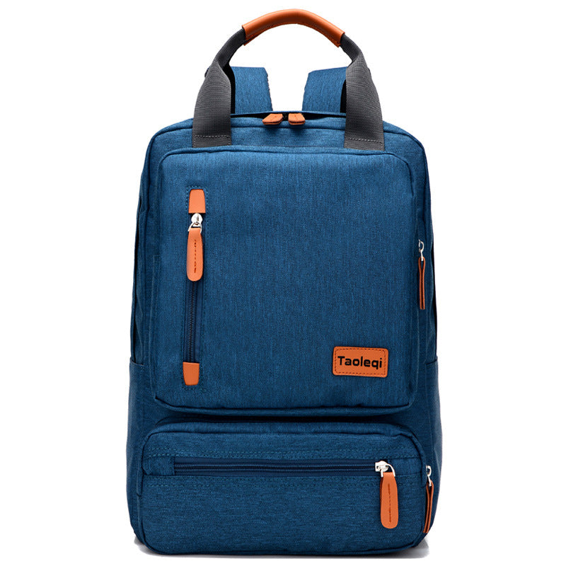 Kabinu casual backpack, middle school and high school student bag, contrast color mommy bag, Oxford cloth business computer bag 