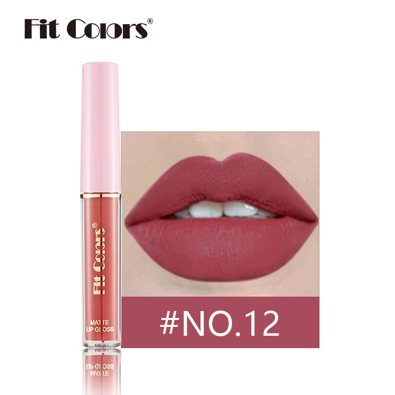 Fit Colors 12-color non-stick matte lip gloss matte velvet liquid lipstick lip gloss cross-border 