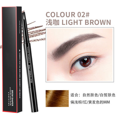 2024 New Double-Head Eyebrow Pencil Waterproof and Sweatproof Natural Ultra-fine Automatic Non-smudge Makeup Cross-border Live Broadcasting