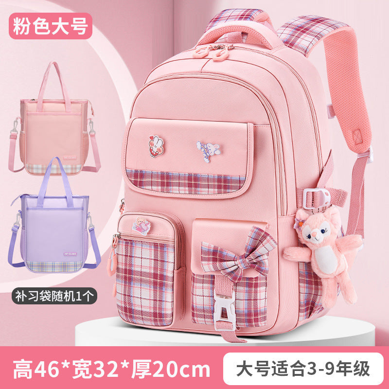 Children's elementary school schoolbag female models cartoon cute large capacity lightening girls primary school schoolbag backpack wholesale 