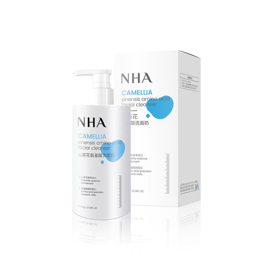 NHA Camellia Amino Acid Foam Cleansing Milk Hydrating, Moisturizing and Pore Reduction 300g ပုလင်းကြီး မျက်နှာသန့်စင်ဆေး 