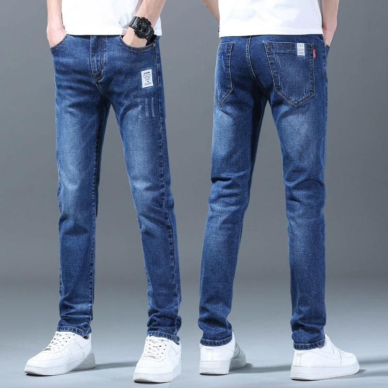 2023 Summer New Jeans Men's Straight Slim Elastic Casual Pants Youth Trend Men's Trousers Wholesale 