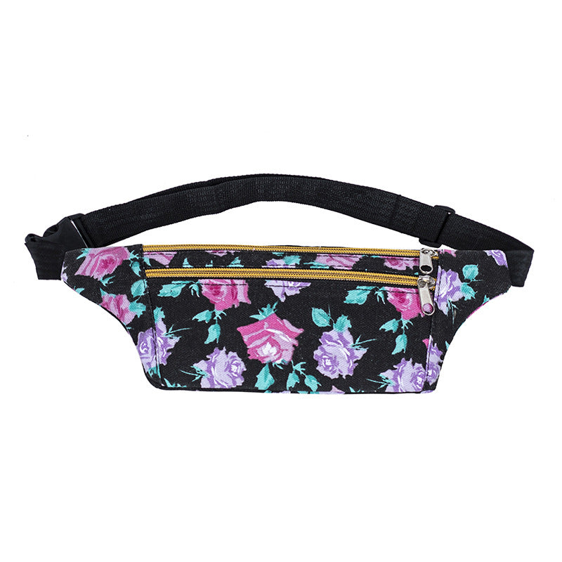 2022 New Fashion Waist Bag Women’s Fashion Sports Running Equipment Outdoor Flower Bag Cashier Wallet Casual 