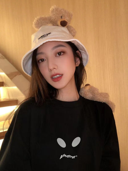 2023 ader new summer reflective little monster eyes letters short-sleeved loose couple T-shirt female niche trendy brand 