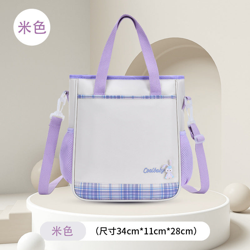 2023 new student Messenger portable portable large-capacity girls one-shoulder children's tutoring bag pupils wholesale 