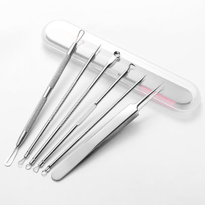 Yalikang acne needle set, cell clip, blackhead removal tweezers, squeezing and squeezing acne, scraping, closed mouth needle row, acne removal tool 