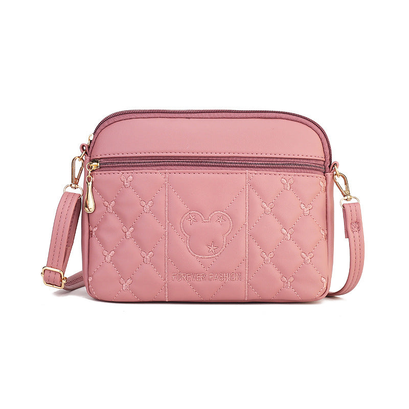 Guangzhou Shiling wholesale women's small bag large-capacity shoulder bag all-match embroidered plaid small square bag six-layer messenger bag