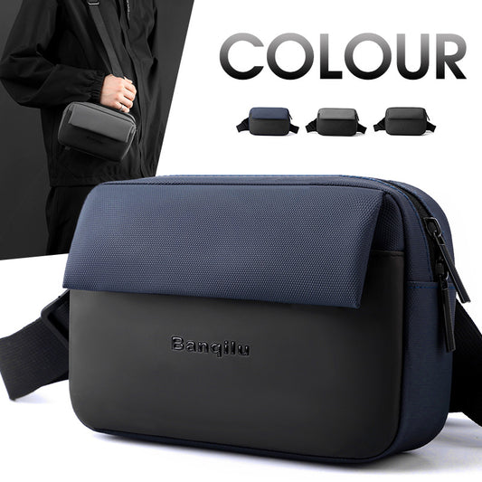 Simple Men's Messenger Bag Business Casual Men's Bag Shoulder Bag Large Capacity Messenger Bag Oxford Cloth Diagonal Small Backpack 