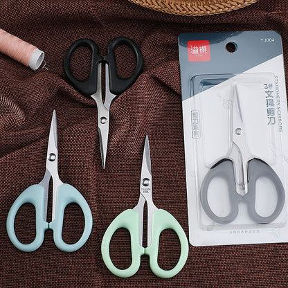 YJ-004 stainless steel student scissors No. 3 stationery office scissors handmade household paper scissors thread scissors 