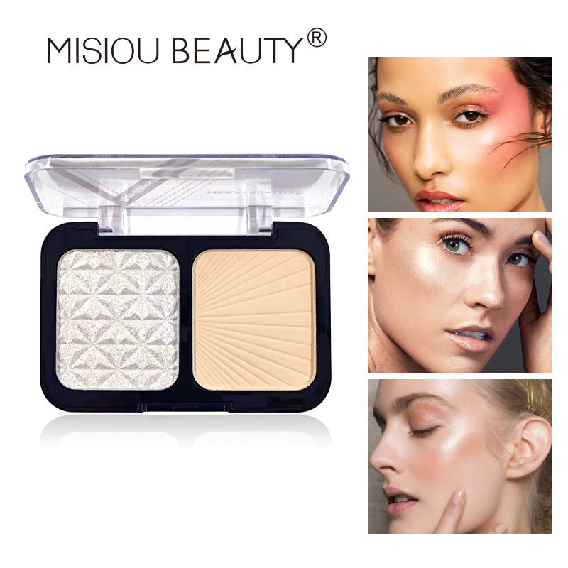 MISIOU BEAUTY two-color fantasy highlight powder three-dimensional contour concealer waterproof long-lasting 