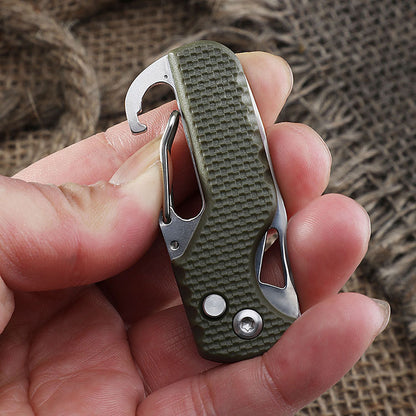 Portable multi-functional express parcel opener keychain serrated hook portable package opening tool mini box opener 