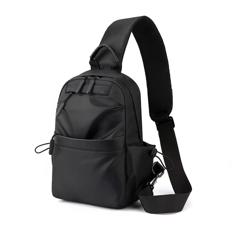 Trendy Men's Messenger Bag Large Capacity Sports Chest Bag Anti-Splash Chest Bag Outdoor Shoulder Bag Small Backpack 