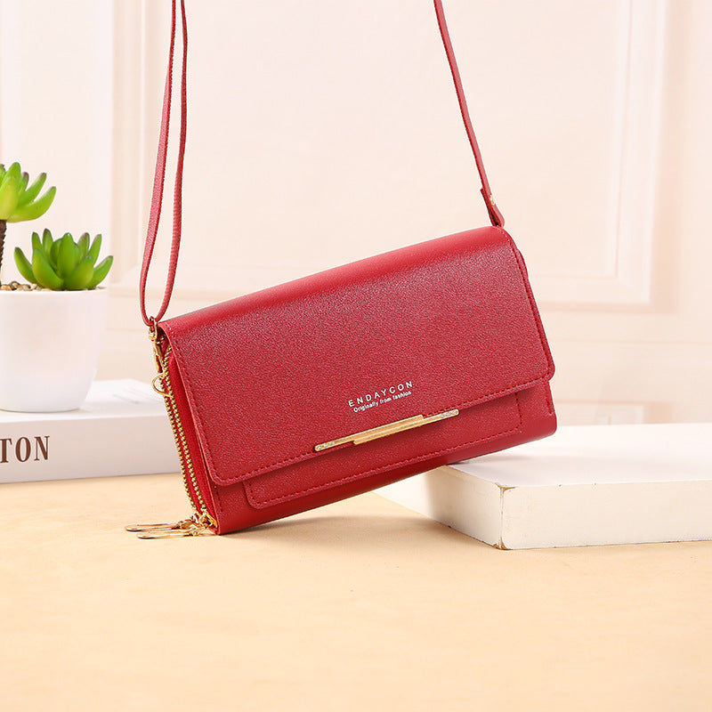 2022 new women's wallet Korean version large-capacity multi-functional shoulder bag mid-length clutch bag coin purse 