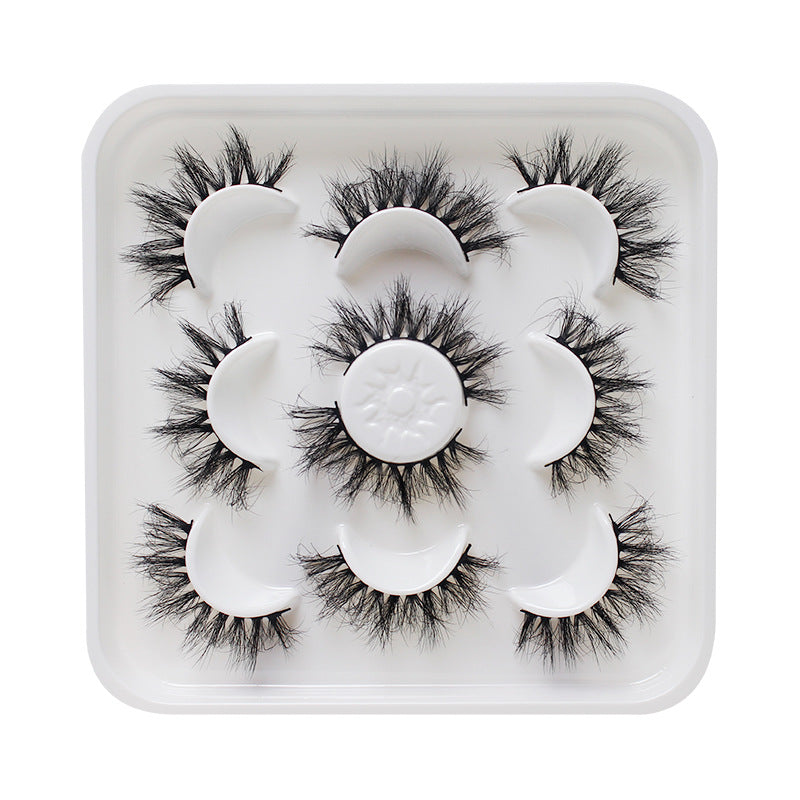 dingsen false eyelashes factory cross-border stable supply of explosive hair, a total of 5 pairs of messy thick eyelashes 